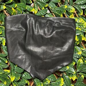 Dynamite Faux Leath Black Crop Bandana Top Size Small